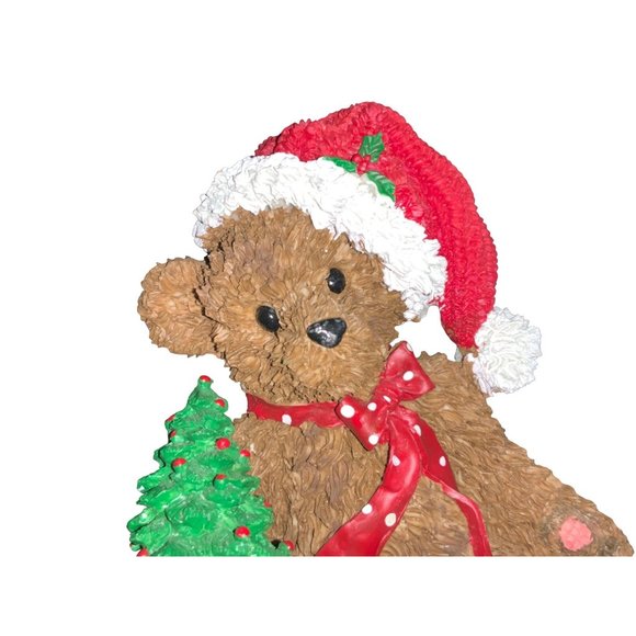Santa Bear Table Top Decoration-  Bear with Santa Hat- 7 inch - Picture 2 of 10